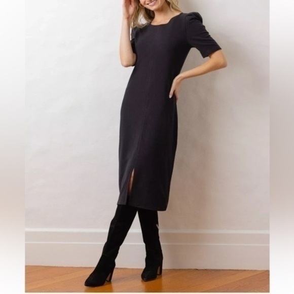 Dudley Stephens Dresses & Skirts - Dudley Stephens Black‎ Maxi Dress dress puff shoulder luxe